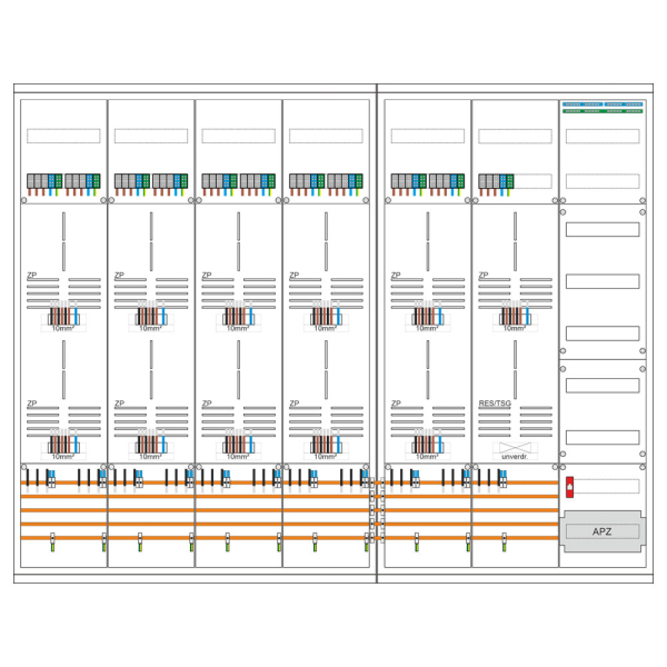 Zählerschrank 11 Zähler, TSG, Verteiler, APZ, 1400mm | 3.HZ | SCHIEGL